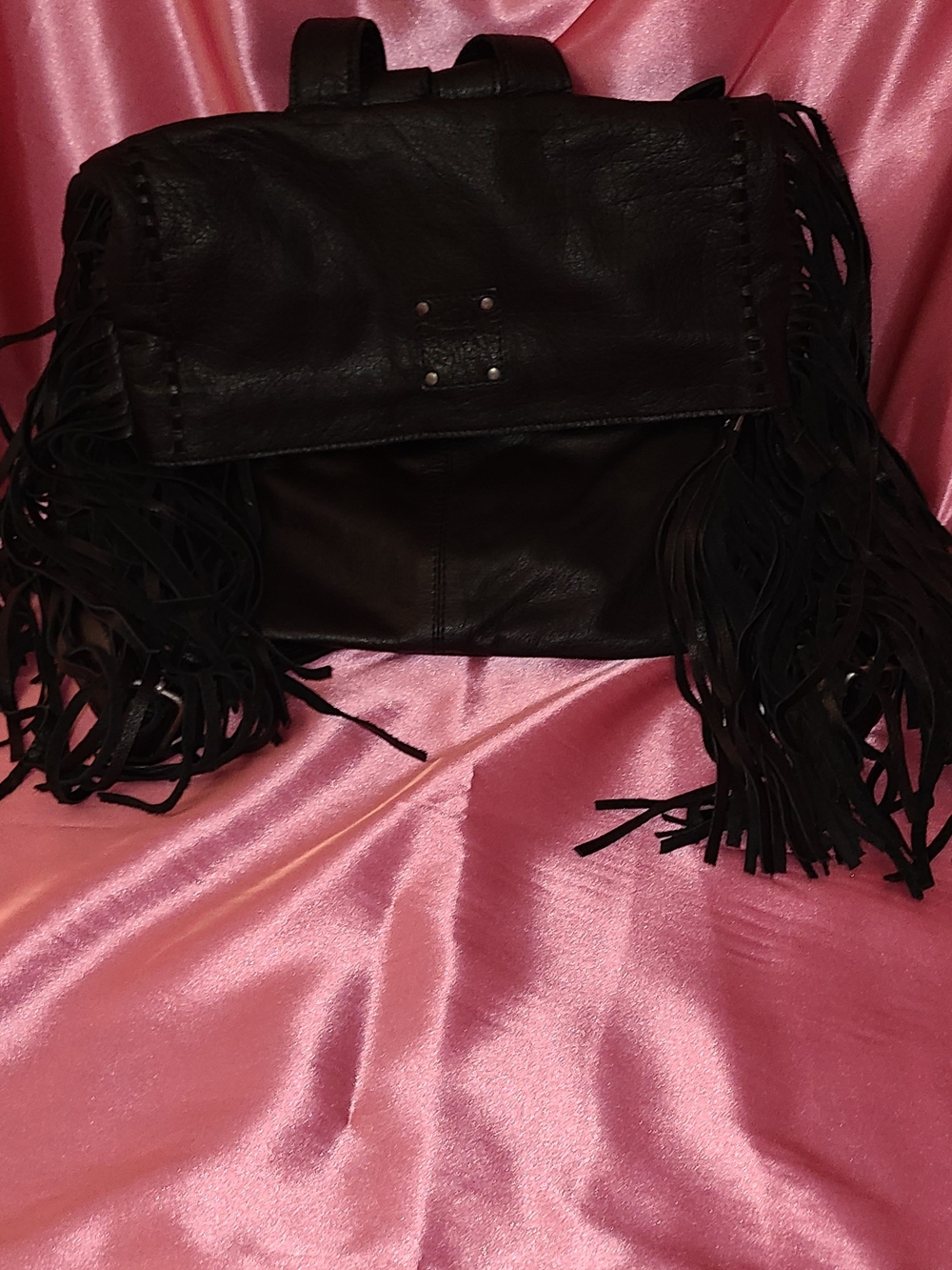 STS Ranchwear Black Leather Fringe Conceal Carry Backpack